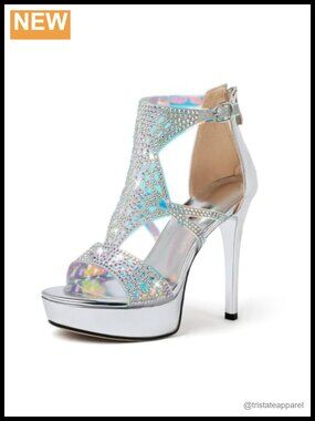 Eldof High Heeled Platform Sandals Open Toe Strappy Gladiator Heels